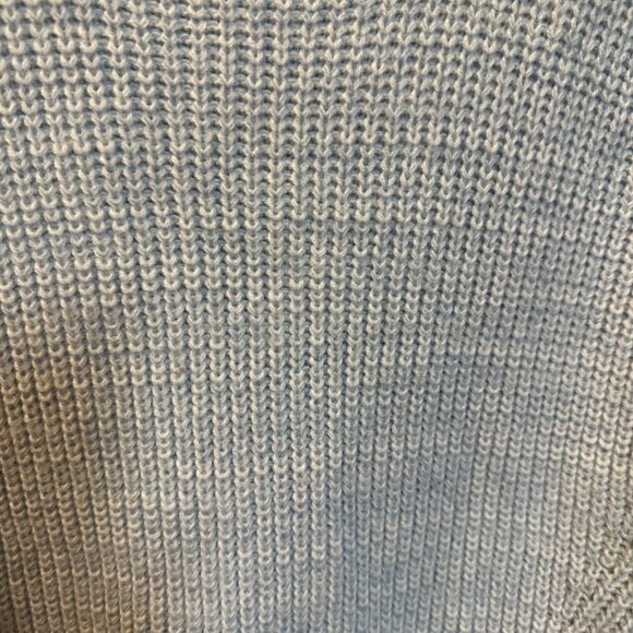 Harper Heritage Blue and White Knit Sweater with Tie Down the Back-Size Large - Picture 3 of 5